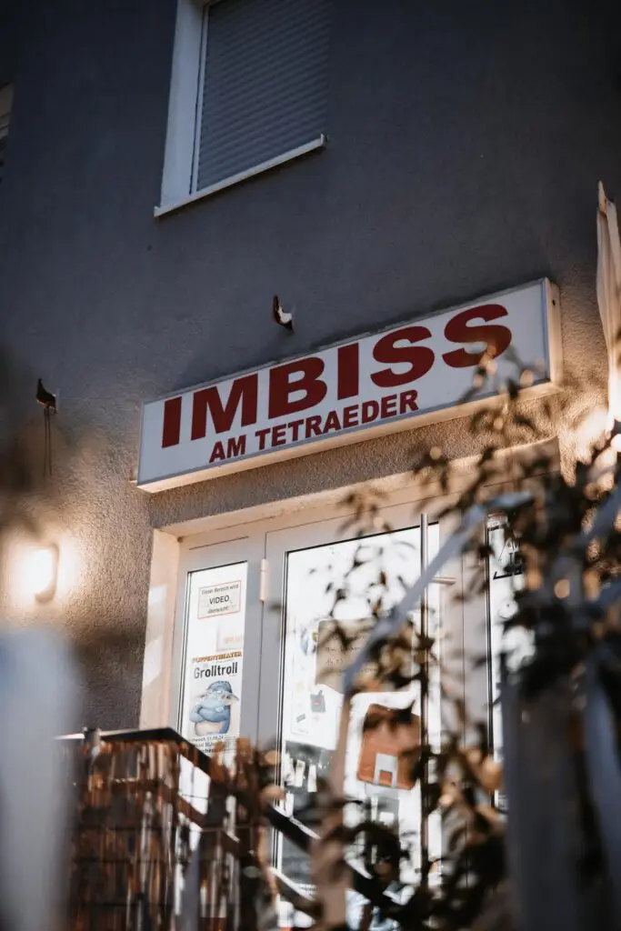 Eingang des Imbiss am Tetraeder an der Beckstraße